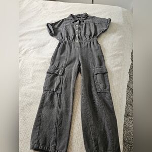 Zara Dark Gray Cargo Jumpsuit